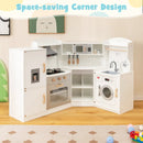 Corner Kids Play Kitchen with Washing Machine and Ice Maker Gift for Boys Girls by LJGDeals