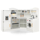 Corner Kids Play Kitchen with Washing Machine and Ice Maker Gift for Boys Girls by LJGDeals