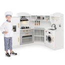 Corner Kids Play Kitchen with Washing Machine and Ice Maker Gift for Boys Girls by LJGDeals