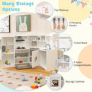 Corner Kids Play Kitchen with Washing Machine and Ice Maker Gift for Boys Girls