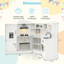 Corner Kids Play Kitchen with Washing Machine and Ice Maker Gift for Boys Girls by LJGDeals