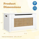 Kids Rattan Toy Storage Box with Flip Top Lid and Safety Hinge Handles-White by LJGDeals