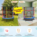 55 Inch Kids Recreational Trampoline Bouncing Jumping Mat with Enclosure Net by LJGDeals