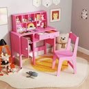Kids Study Desk and Chair Set with Chair Hutch and Storage Cabinet for 3+ Years Old by LJGDeals
