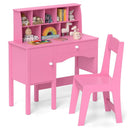 Kids Study Desk and Chair Set with Chair Hutch and Storage Cabinet for 3+ Years Old by LJGDeals