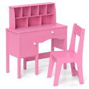 Kids Study Desk and Chair Set with Chair Hutch and Storage Cabinet for 3+ Years Old by LJGDeals