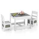 Kids Table Chairs Set With Storage Boxes Blackboard Whiteboard Drawing by LJGDeals