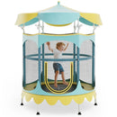 64 Inch Kids Trampoline with Detachable Canopy and Safety Enclosure Net by LJGDeals