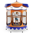 64 Inch Kids Trampoline with Detachable Canopy and Safety Enclosure Net by LJGDeals