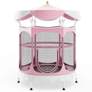 64 Inch Kids Trampoline with Detachable Canopy and Safety Enclosure Net by LJGDeals
