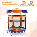 64 Inch Kids Trampoline with Detachable Canopy and Safety Enclosure Net by LJGDeals