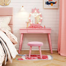 Kids Vanity Set with Lighted Mirror with Adjustable Brightness and Large Drawer by LJGDeals