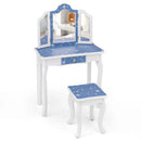 Princess Pretend Play Makeup Table and Stool Set with Tri-folding Mirror by LJGDeals