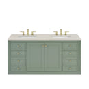 James Martin Chicago 60" Double Bathroom Vanity, Smokey Celadon