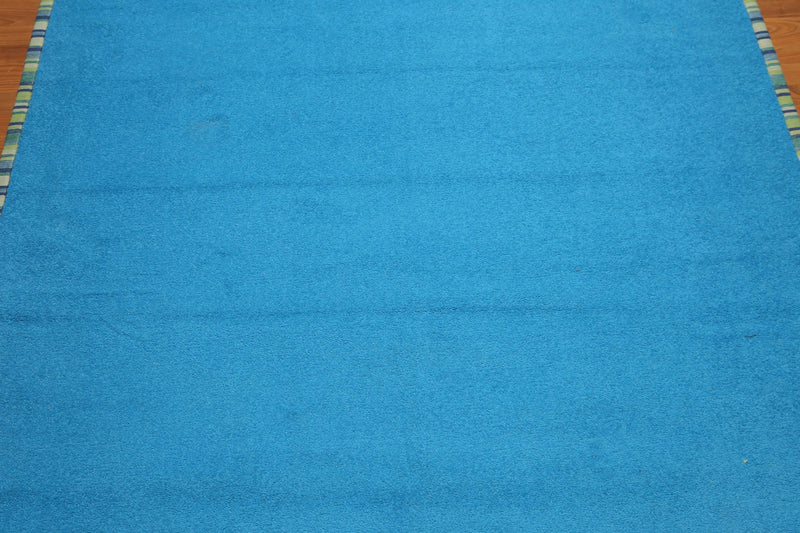 5' x 8' Handmade Coastal Mediterranean Blue Area rug Blue