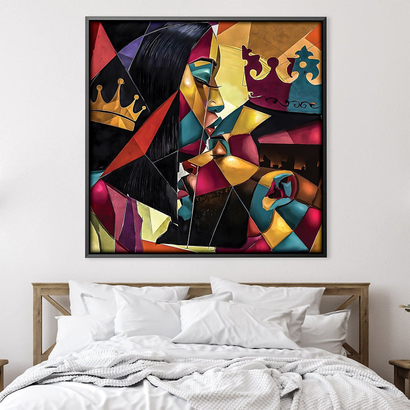 King and Queen In Shapes Canvas