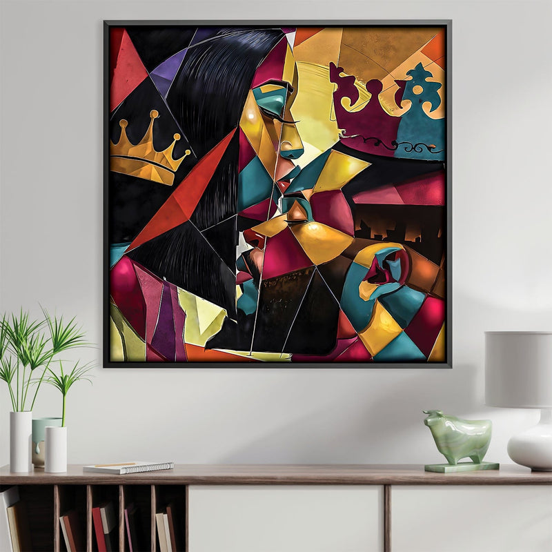 King and Queen In Shapes Canvas