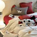 GobekUsa King Bear Embroidered Cotton Bedding Set - Luxury Duvet Cover with Bed Sheet