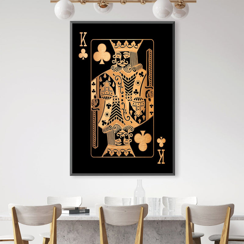 King of Clubs - Gold Canvas