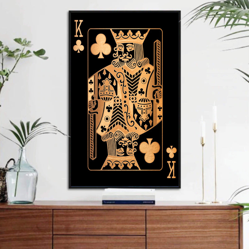 King of Clubs - Gold Canvas