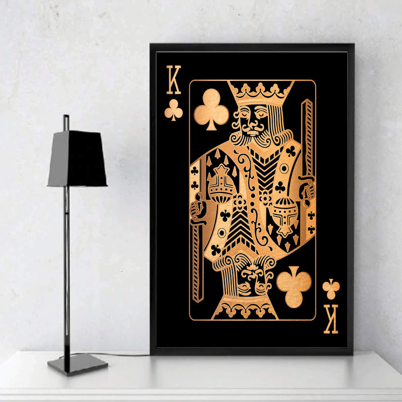 King of Clubs - Gold Canvas