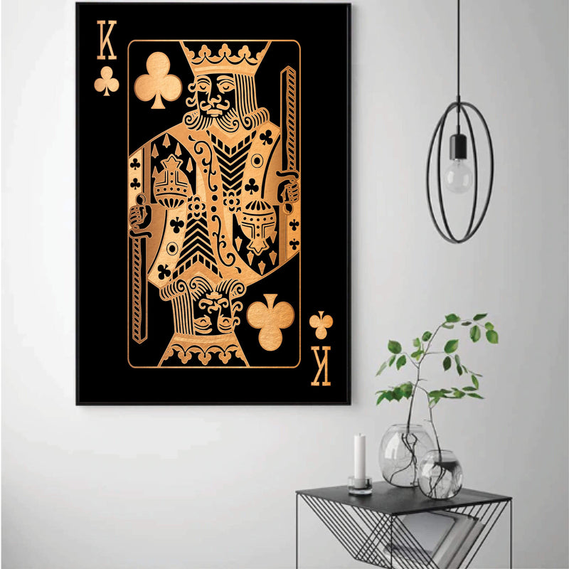 King of Clubs - Gold Canvas