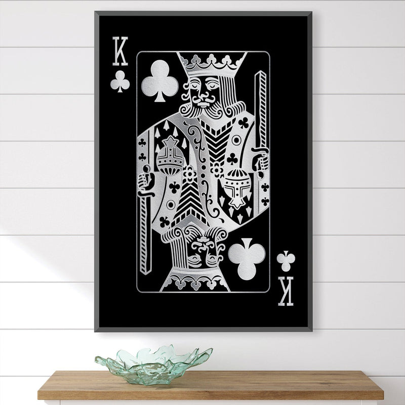 King of Clubs - Silver Canvas