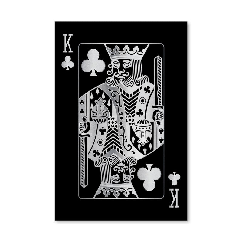 King of Clubs - Silver Canvas