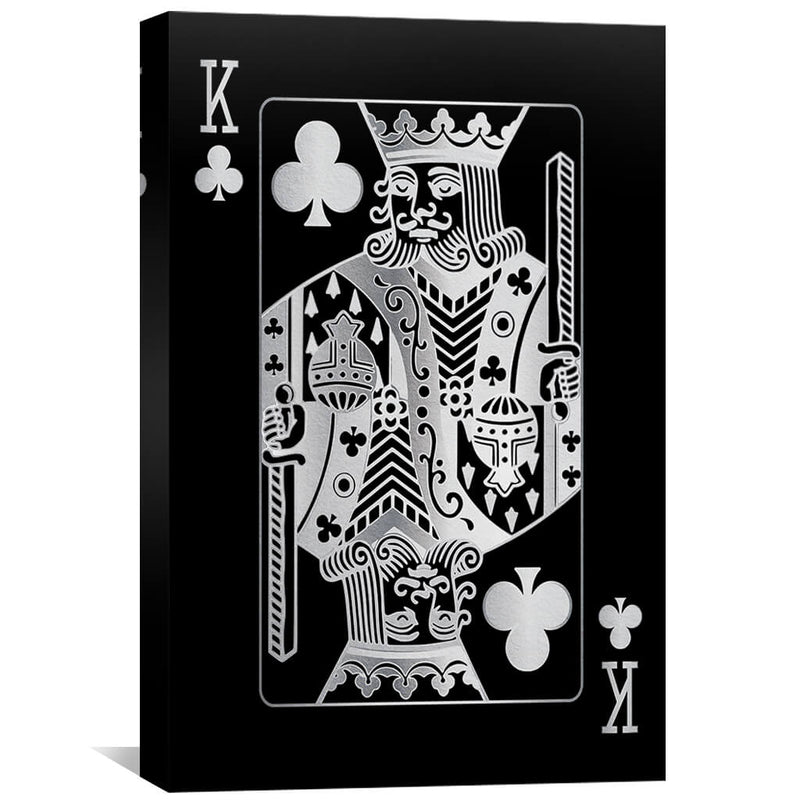 King of Clubs - Silver Canvas