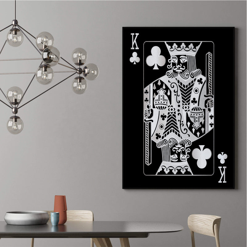 King of Clubs - Silver Canvas