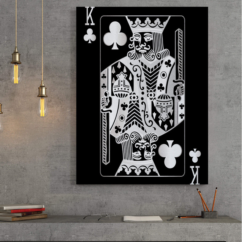 King of Clubs - Silver Canvas