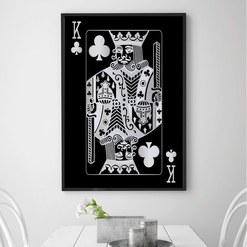 King of Clubs - Silver Canvas