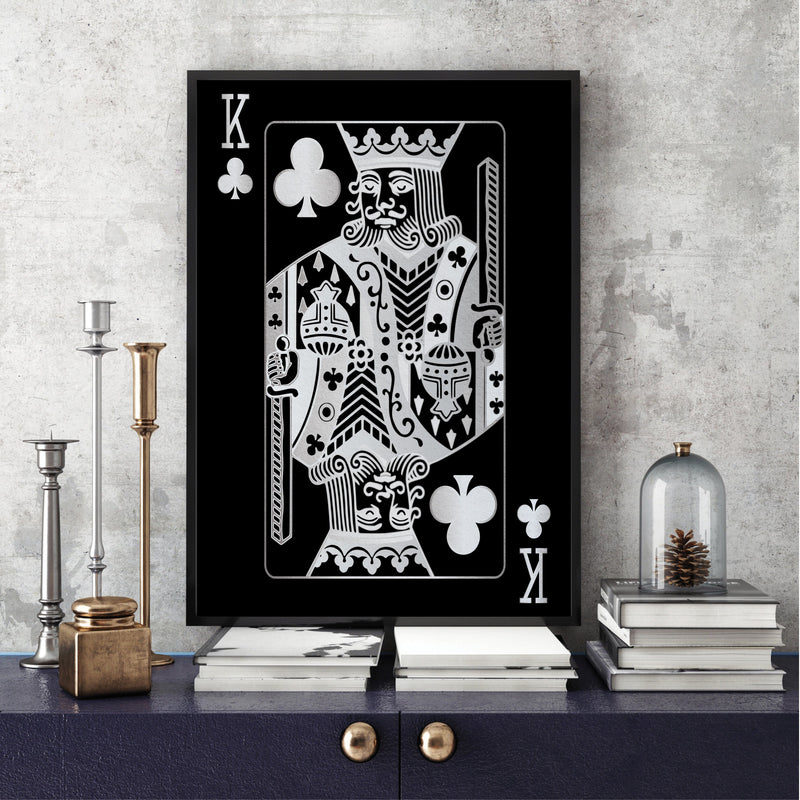 King of Clubs - Silver Canvas