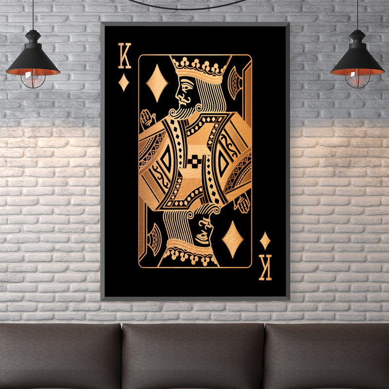 King of Diamonds - Gold Canvas