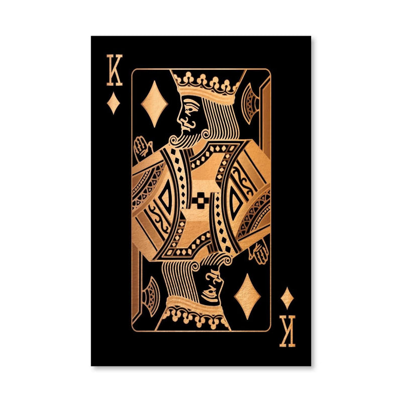 King of Diamonds - Gold Canvas