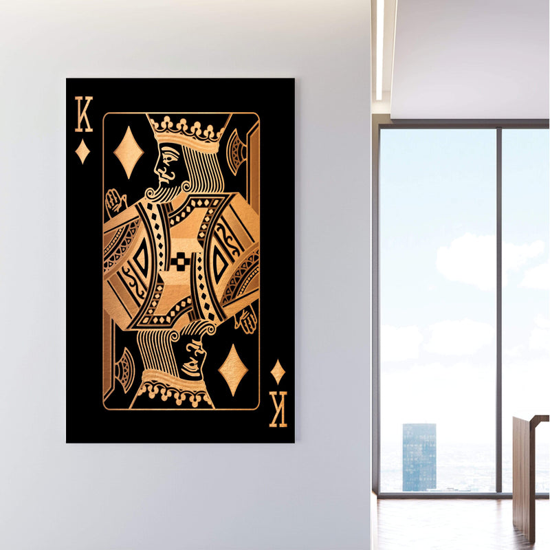 King of Diamonds - Gold Canvas