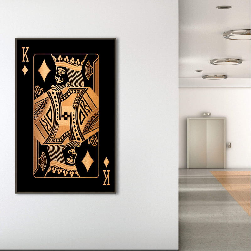 King of Diamonds - Gold Canvas