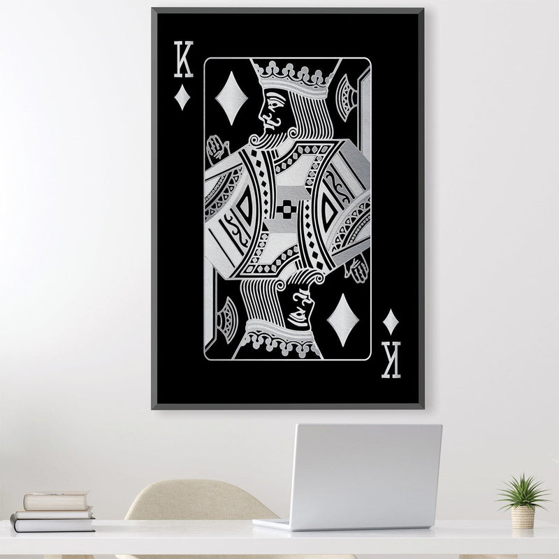 King of Diamonds - Silver Canvas