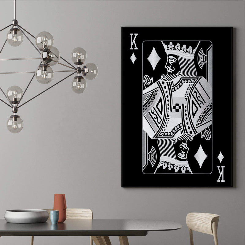 King of Diamonds - Silver Canvas