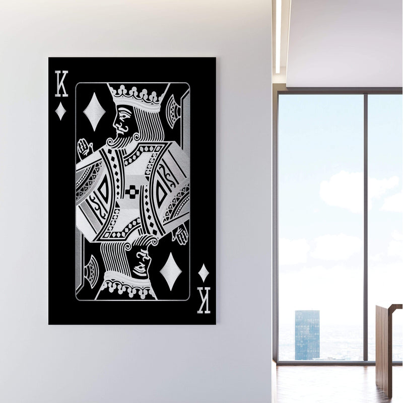 King of Diamonds - Silver Canvas