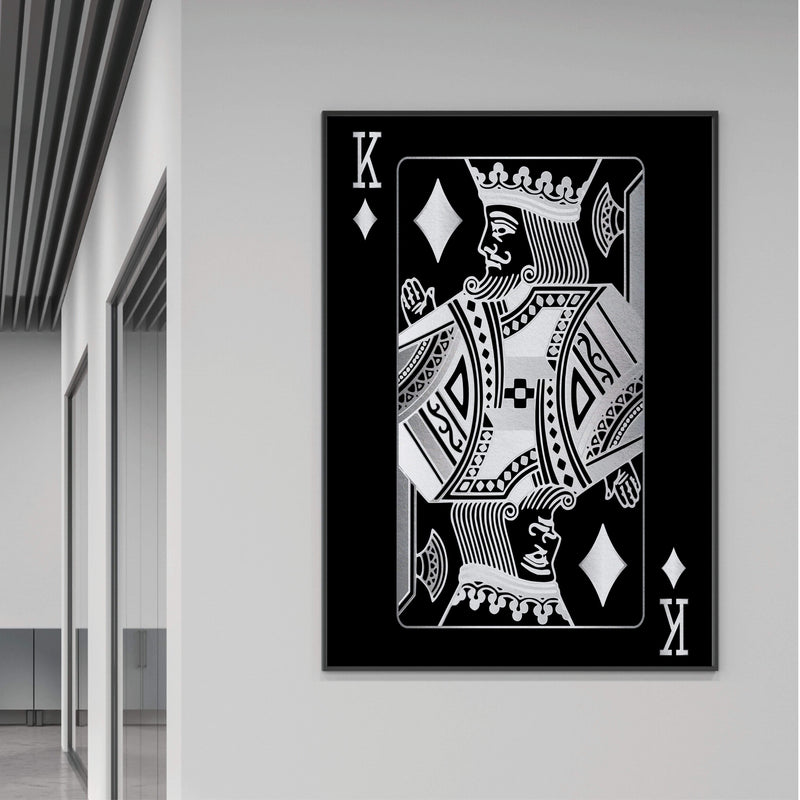 King of Diamonds - Silver Canvas