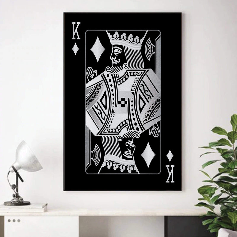 King of Diamonds - Silver Canvas