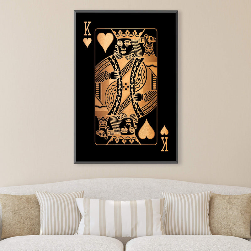 King of Hearts - Gold Canvas