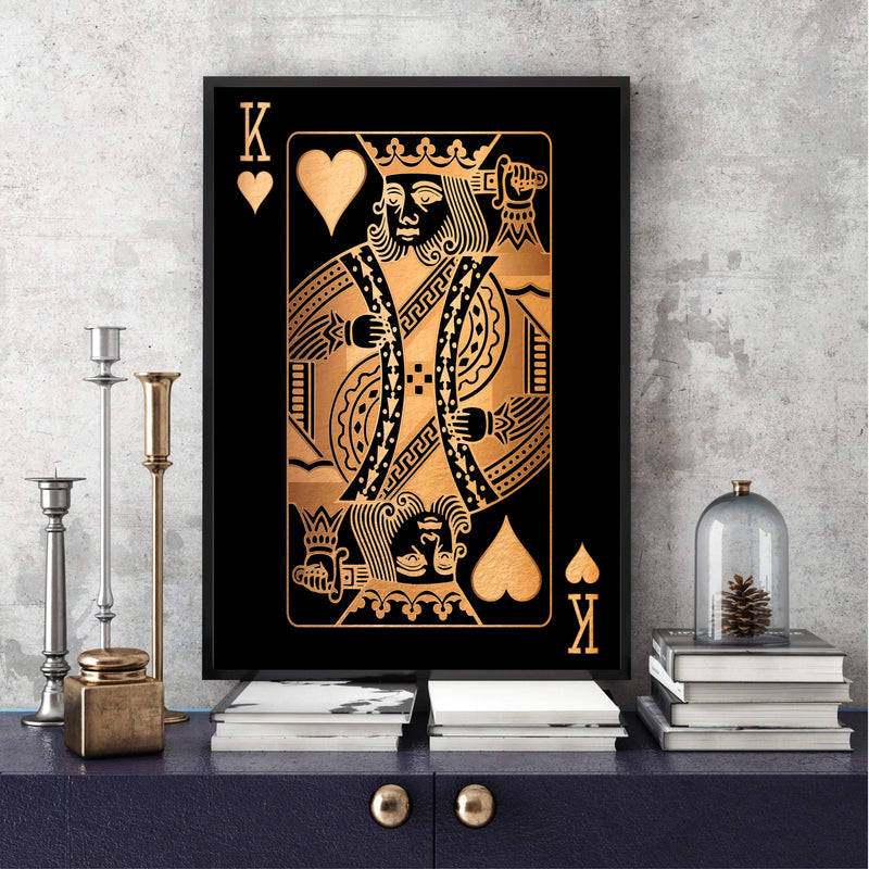 King of Hearts - Gold Canvas