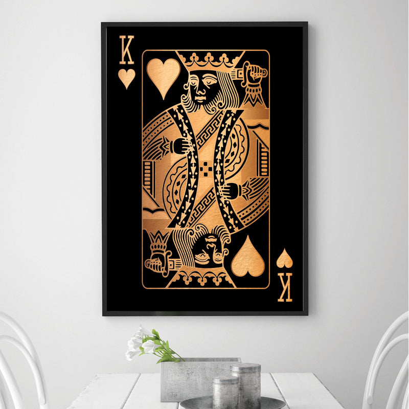 King of Hearts - Gold Canvas