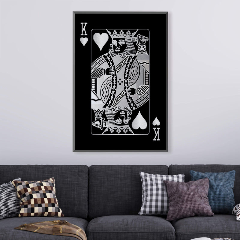 King of Hearts - Silver Canvas