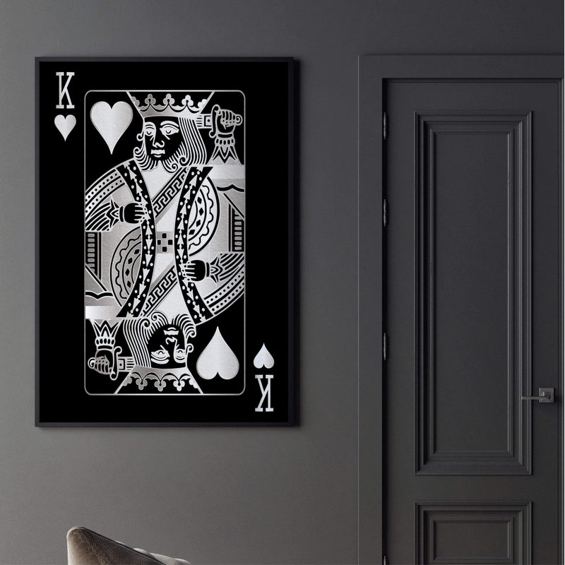 King of Hearts - Silver Canvas