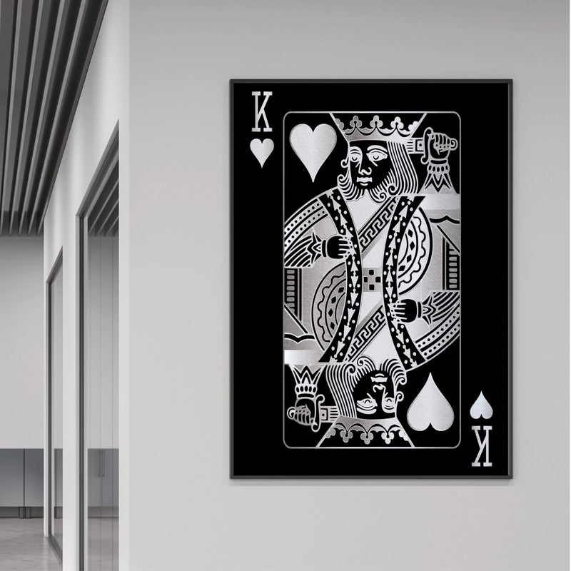 King of Hearts - Silver Canvas