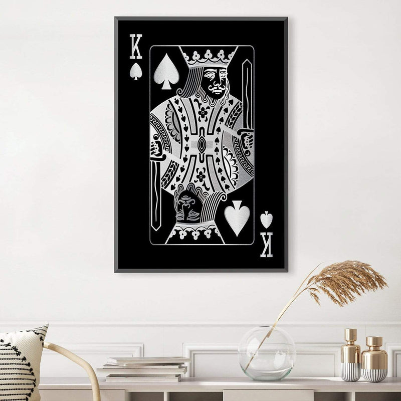 King of Spades - Silver Canvas