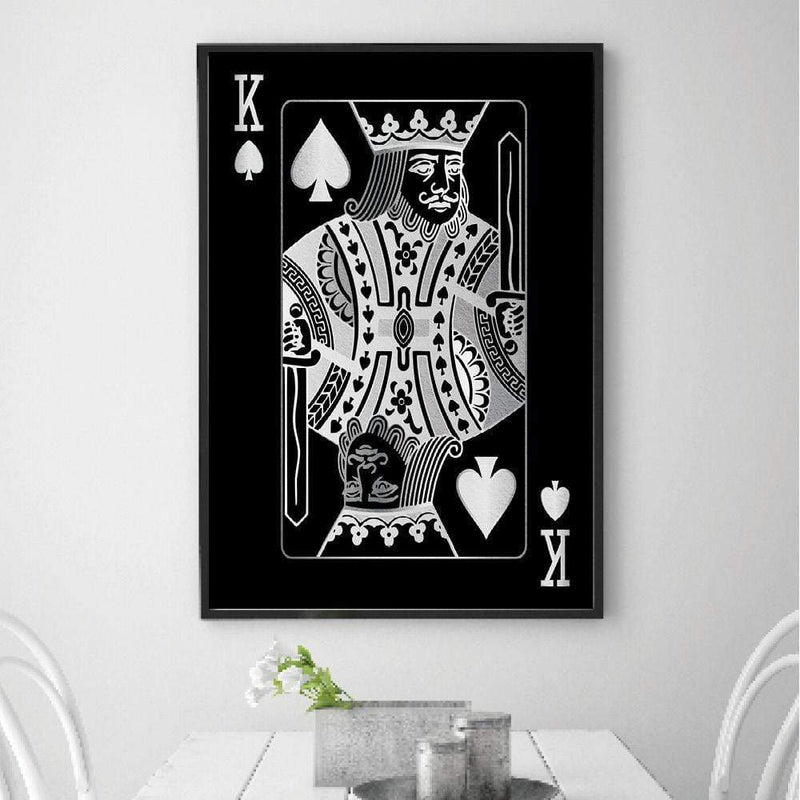 King of Spades - Silver Canvas